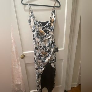 Black and White Floral Midi Dress NEW